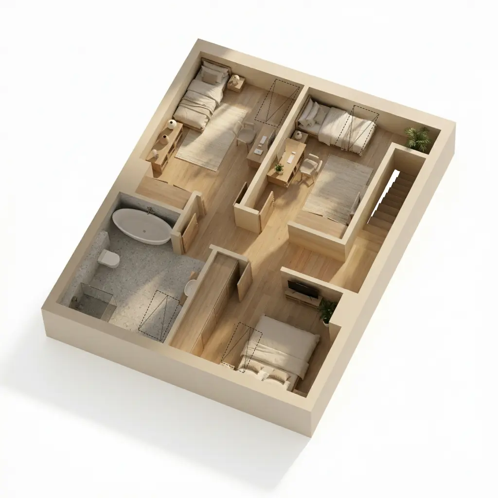 Mieszkanie dwupoziomowe większe